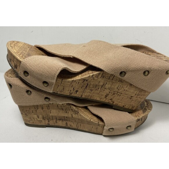 Esprit Shoes Tan Wrap Wedge Sandals Size 6 - Picture 8 of 8